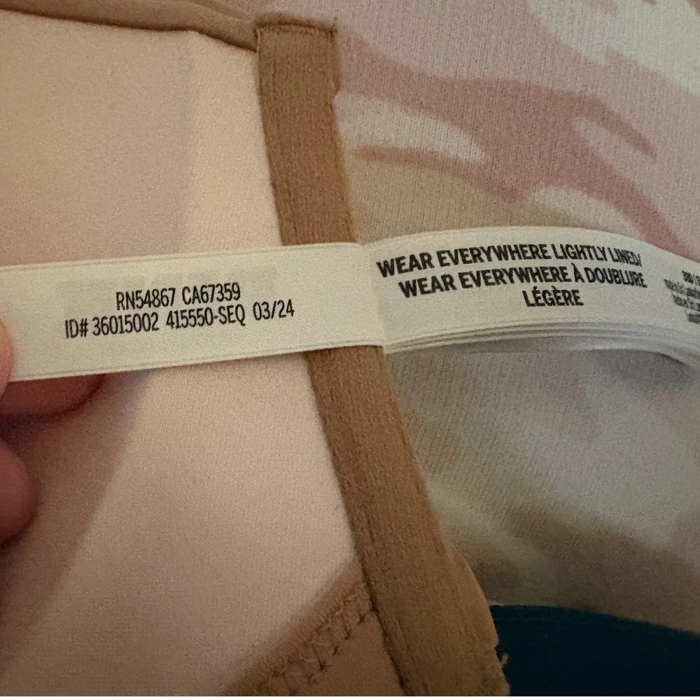 Victoria's Secret PINK Bra WIRELESS 38D Beige Good Lightly Lined Wear Everywhere
